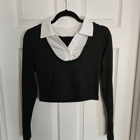 SHEIN EZwear 2 in 1 Crop Tee - Picture 3 of 7